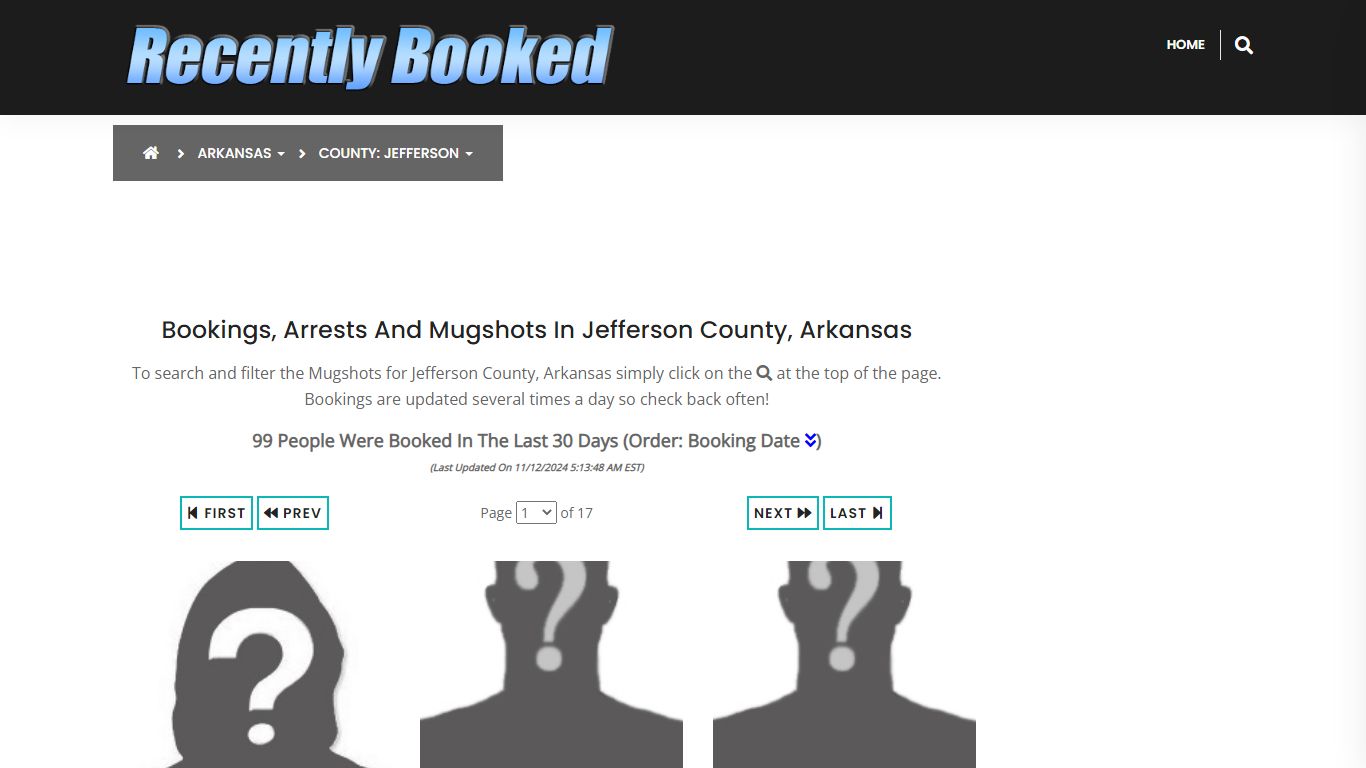 Bookings, Arrests and Mugshots in Jefferson County, Arkansas