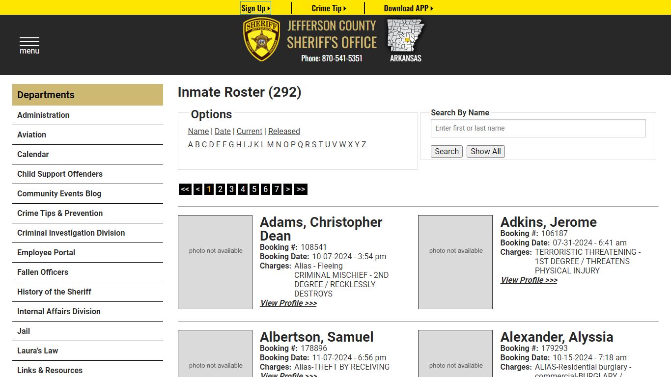 Inmate Roster - Current Inmates - Jefferson County Sheriff AR