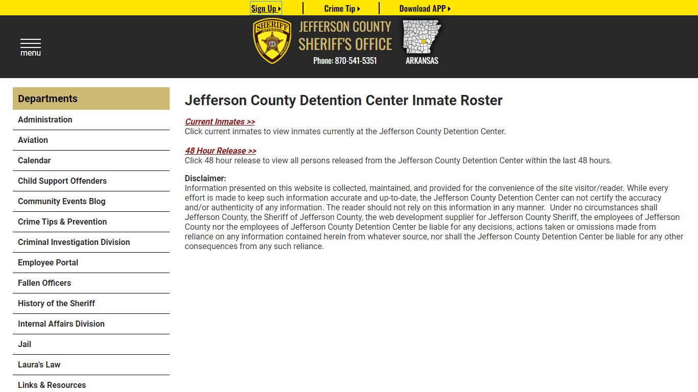 Roster Choose - Jefferson County Sheriff AR - jeffcoso.org